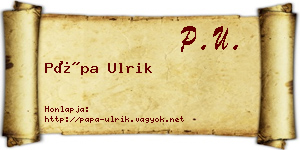 Pápa Ulrik névjegykártya